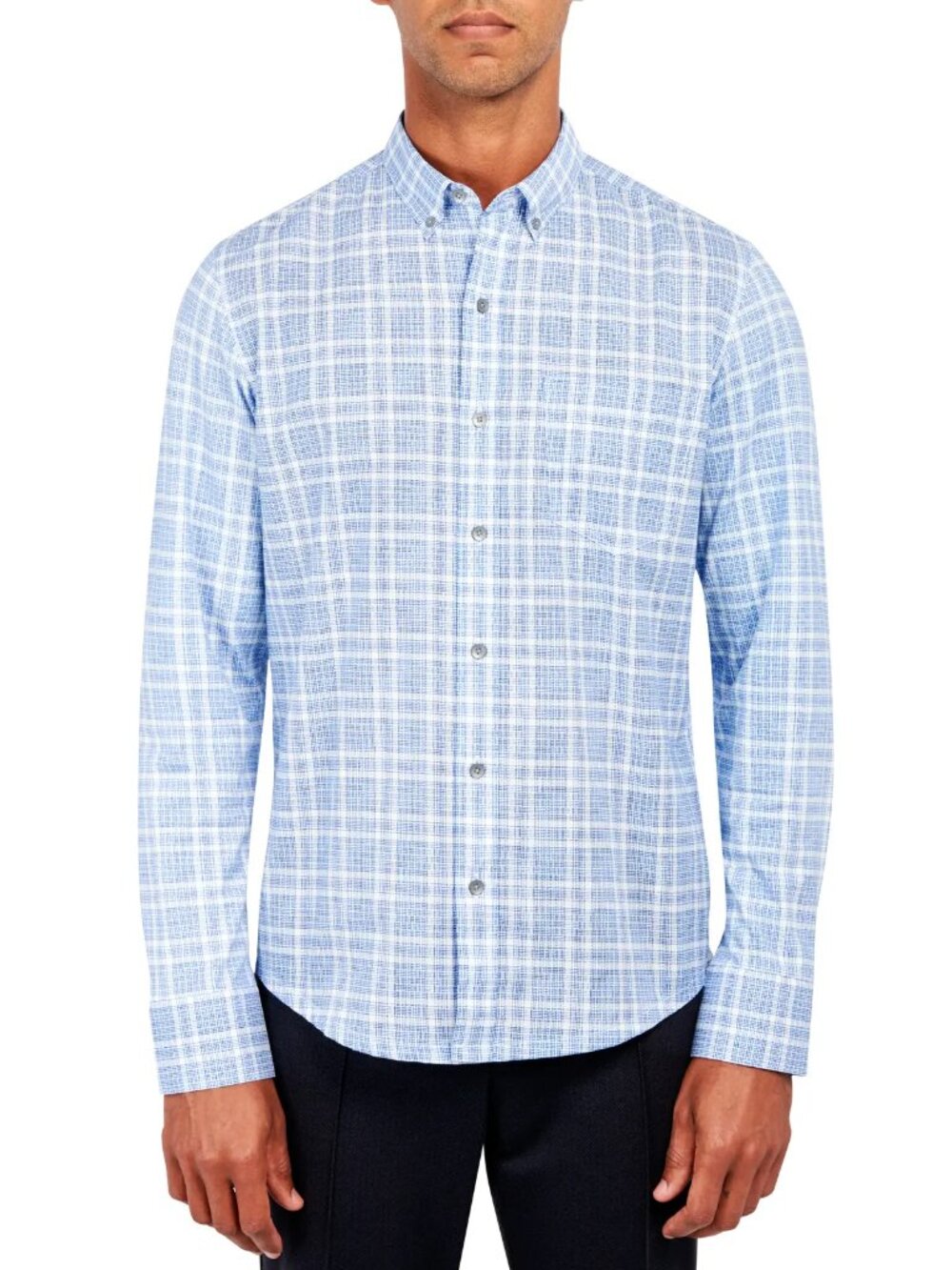 W.R.K Reworked Blue Plaid Long Sleeve Shirt/8173